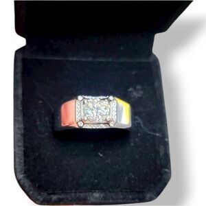Men’s Moissanite 🪢 1.0 ct, Size 12 GRA Certified Silver Band Ring in Box
